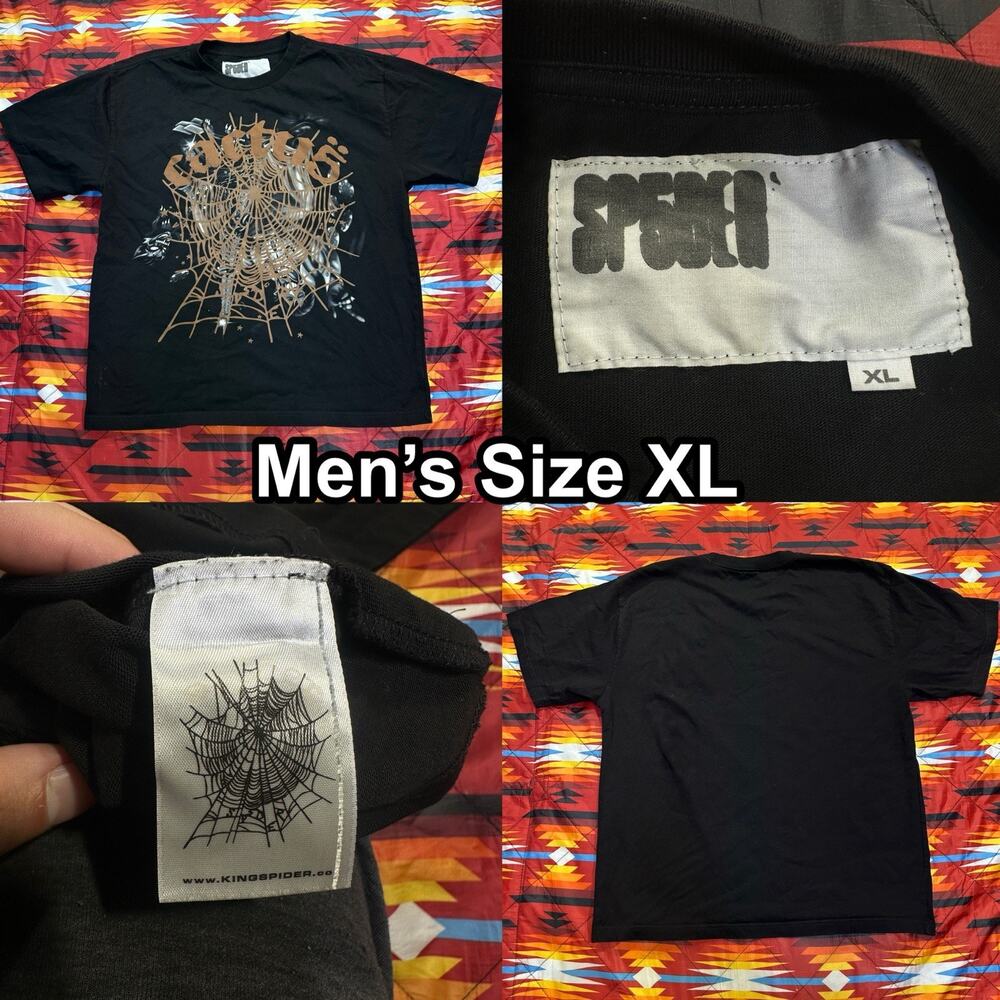 Cactus Jack by Travis Scott x Sp5der Airbrush Black T-Shirt Men’s Size XL